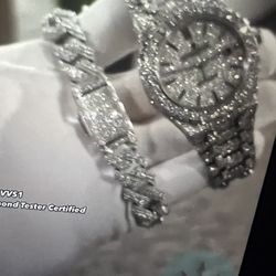 Hand Made Moissanite Vvs1 Dianond  Watch 