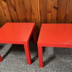 Two Red End Tables 