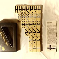 Cardinal Premium Double 6 Dominoes Set, Classic Domino Game, Vinyl Case 28 Tiles