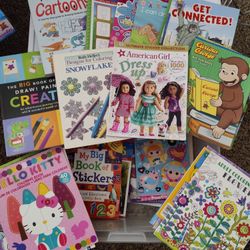 Coloring Book Lot with Stickers & How to Draw