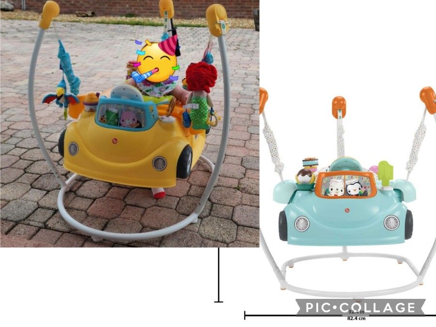 TWINS FISHER PRICE JUMPEROO BOUNCER CARS π 2- LIKE NEW