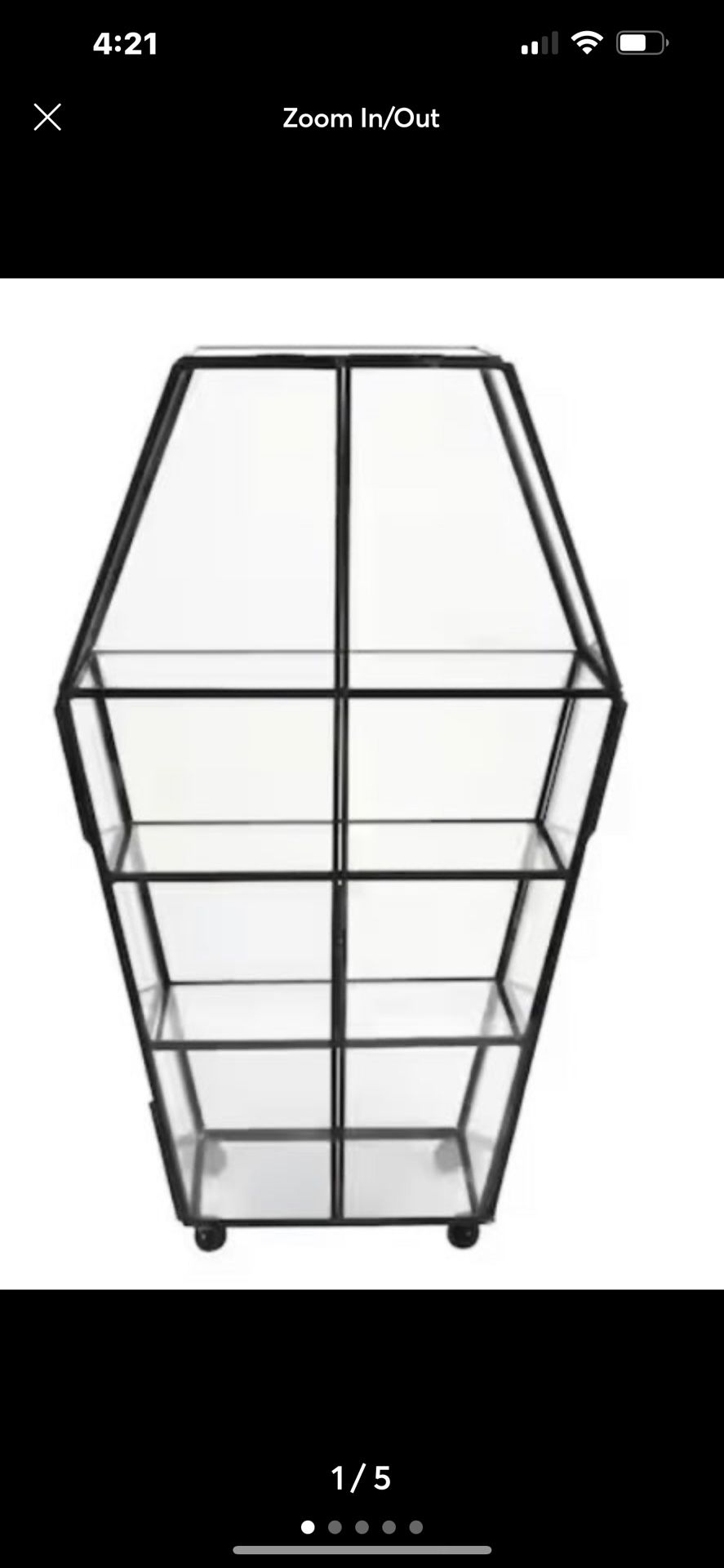 Ashland Glass Coffin Small Cabinet