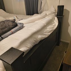 Queen Bed Frame And Mattress With Night Stand 
