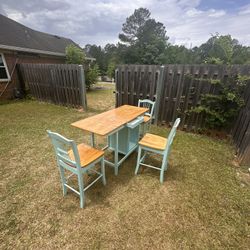 Kitchen Island Table with 3 chairs and storage farmhouse 