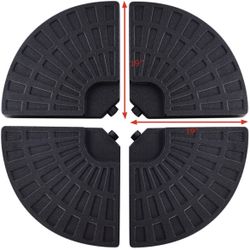 BNIB 4 Plate Patio Offset Umbrella Base Stand Weights Sand Black