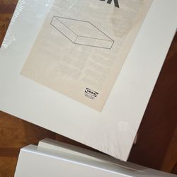 white floating shelves