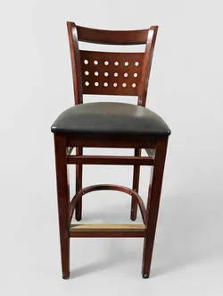 Brand New Solid Wood Bar Stool - European Beech, Upholstered Seat