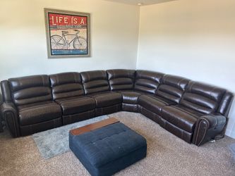 Custom Recliner Leather Couch