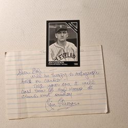 JIM GLEESON Autographed response note and CARD  Hand Signed very Rare COA

