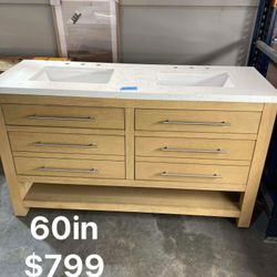 60in Double Bathroom Vanity With Top