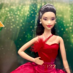 2022 Holiday Barbie Doll Asian Black Hair - NIB - w/minor box damage