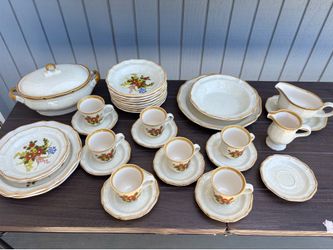 Vintage Mikasa Garden Club Basket of wildflowers bowls plates set