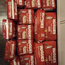 Over 350 Size 1 Diapers Lot