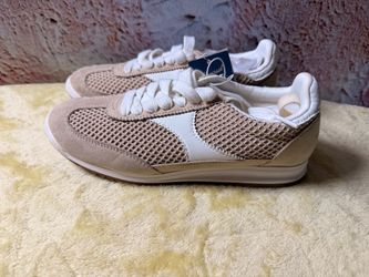 Beige Mesh Low-Top Sneakers with Tags