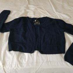 Tart Short Open Cardigan Navy Blue