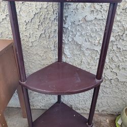 3 tier corner wood shelf 