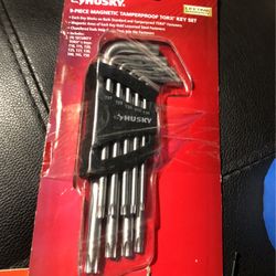 Husky 9 Piece Magnetic Tamperproof Torx Key Set