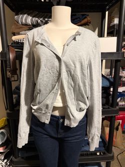 Medium grey cardigan sweater