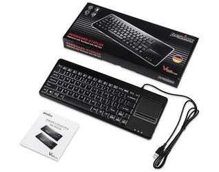 Perixx PERIBOARD-515H Wired USB Keyboard with Touchpad, 2 Hubs, US English Layout, Black