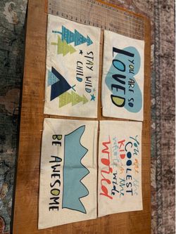 Set of 4 Kids Inspirational Throw Pillow Covers