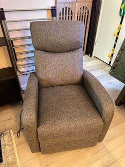 Recliner Chair (Gray) with Massage and Lumbar Support (LIKE NEW)