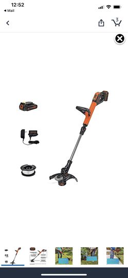BLACK+DECKER 20V MAX String Trimmer and Edger, Cordless, 12 Inch, 2-Speed  Control, 2 Batteries, Charger, and Spool Included (LSTE525) for Sale in  Pasadena, TX - OfferUp