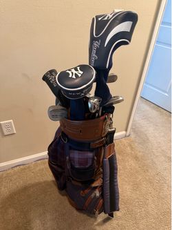 Plaid Leather Golf Bag- only the Bag