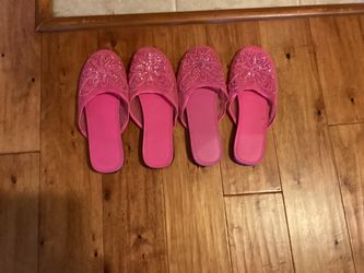 2 Pairs Pink Slippers.  (NEW )   Total $8