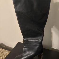 Black Studded Heel Boot