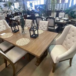 Brockway Barley Brown Dining Room Set / 7pc  
