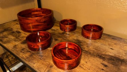 Handcrafted Wooden Bowl Set of 5