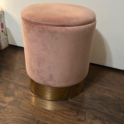 Pink Soft Ottoman Chair 