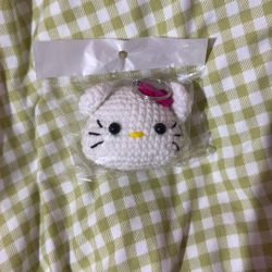 Hello Kitty Crochet Keychain