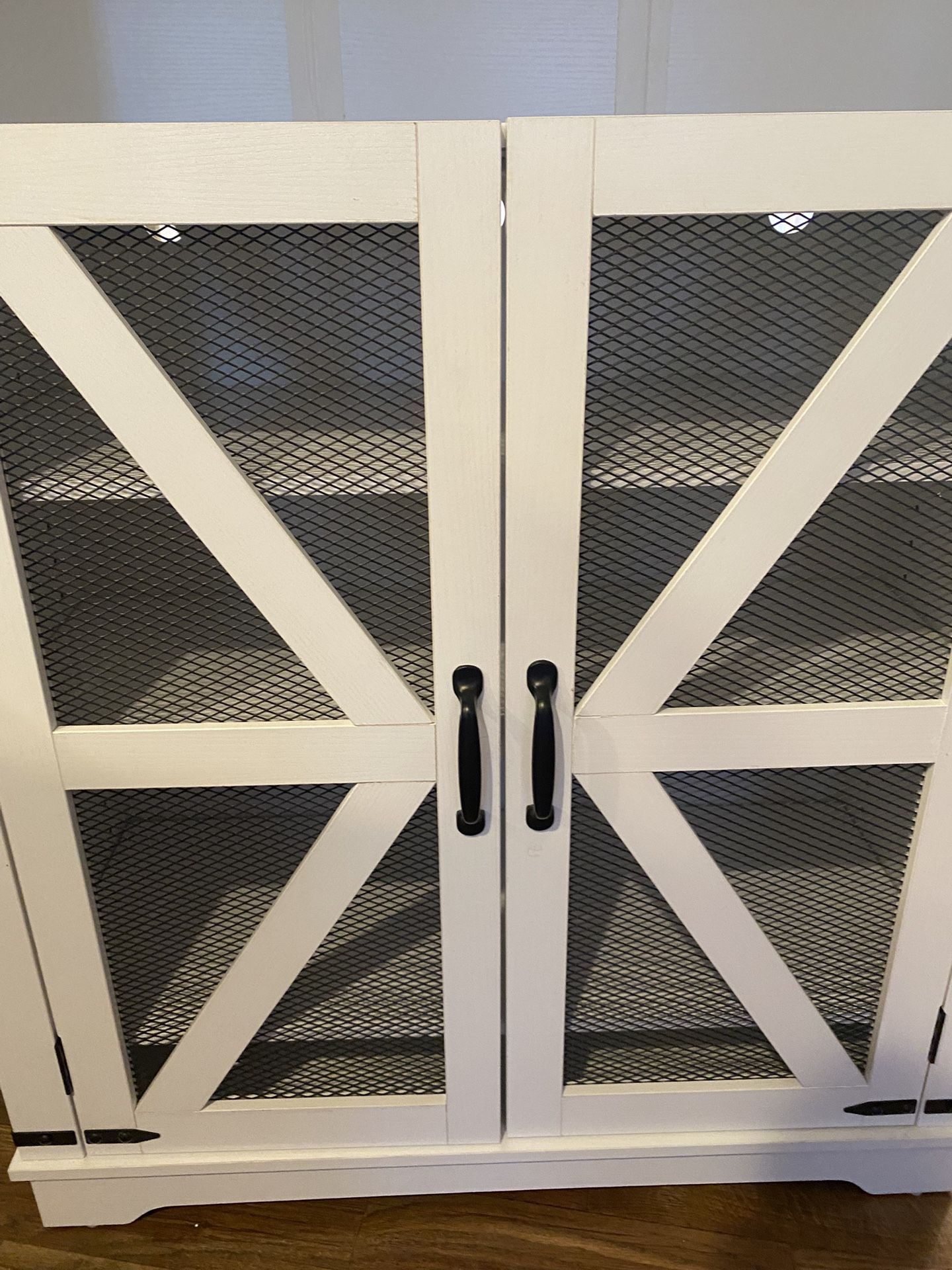 Farmhouse Shoe Cabinet - White