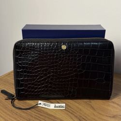 Kate Spade Black Croc RFID Wallet | New Without Box