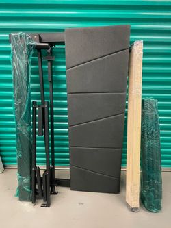 Queen frame bed gray doral storage