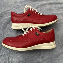 FINN COMFORT Carato Red Leather Walking Shoe OPEN TO OFFERS 