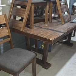 Solid Wood Table & Six Chairs