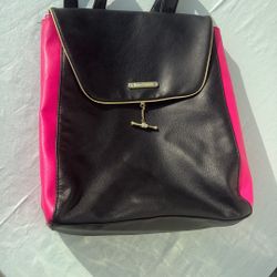 Juicy Couture Expandable Vegan Leather Backpack With Gold Chain