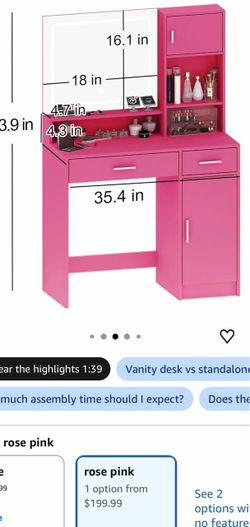 Pink vanity