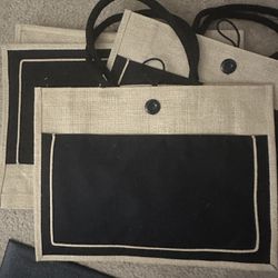 6pcs Blank Large Jute Tote bag
