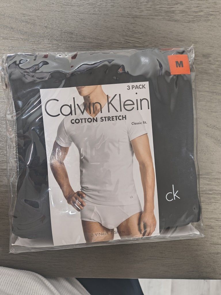 Calvin Klein Cotton Stretch 3 Pack V-neck T Shirts Medium 