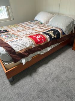 Queen platform Bed with box spring and mattress
