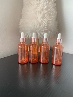 Rose Glass Dropper Bottles with Glass Dropper, 50ml 4pk