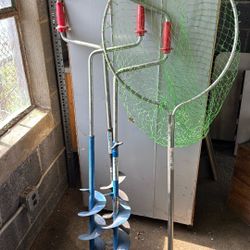 Ice Fishing Auger And Net