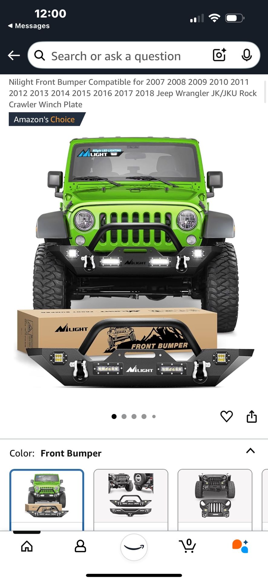 Jeep Wrangler Custom Steel Bumper $225