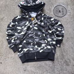 Black Zipup Bape Jacket Meduim 