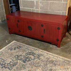 Solid, Useful Oriental-style TV Stand/Cabinet