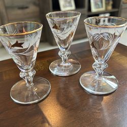 Vintage Libbey Glasses Royal Fern Retro 1950s Cocktail Glass Bar Ware MCM
