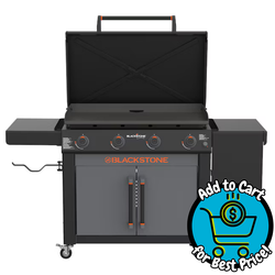 Blackstone 36in Culinary Cabinet Omnivore Griddle with Folding Prep Table 4 -Burner